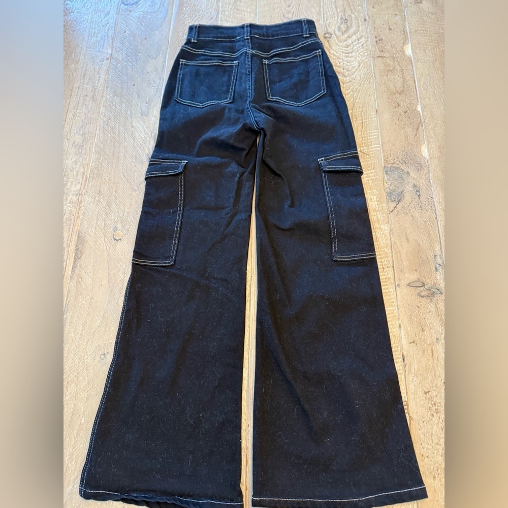 Alter’d State Dark Denim Flare Jeans with Patch Pockets XS - Picture 8 of 9